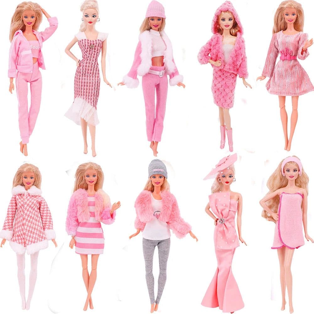 image-1 Pcs Pink Bjd Doll Clothing,Fashion Coat,Pants,Dress, For 30Cm And 11.8 Inch Bjd Dolls,Gift,Bjd Doll Accesories,Miniature Items