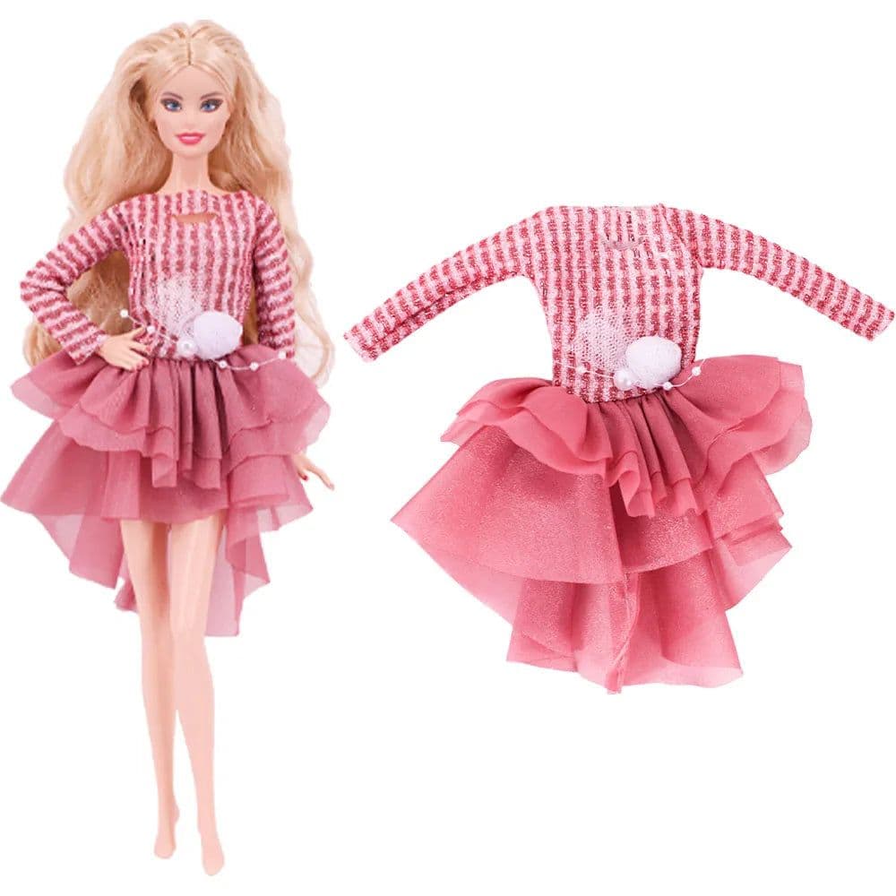 image-1 Pcs Pink Bjd Doll Clothing,Fashion Coat,Pants,Dress, For 30Cm And 11.8 Inch Bjd Dolls,Gift,Bjd Doll Accesories,Miniature Items