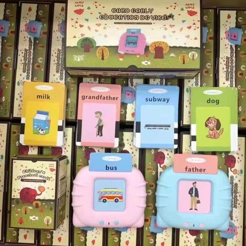image-Educational Learning Talking Flash Cards Kindergarten Kid English Language Electronic Audio Book Learn English Words Toy