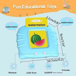 image-Educational Learning Talking Flash Cards Kindergarten Kid English Language Electronic Audio Book Learn English Words Toy