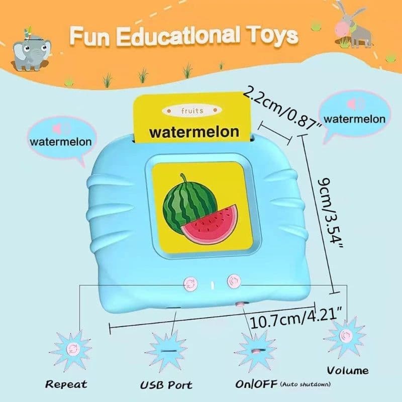 image-Educational Learning Talking Flash Cards Kindergarten Kid English Language Electronic Audio Book Learn English Words Toy