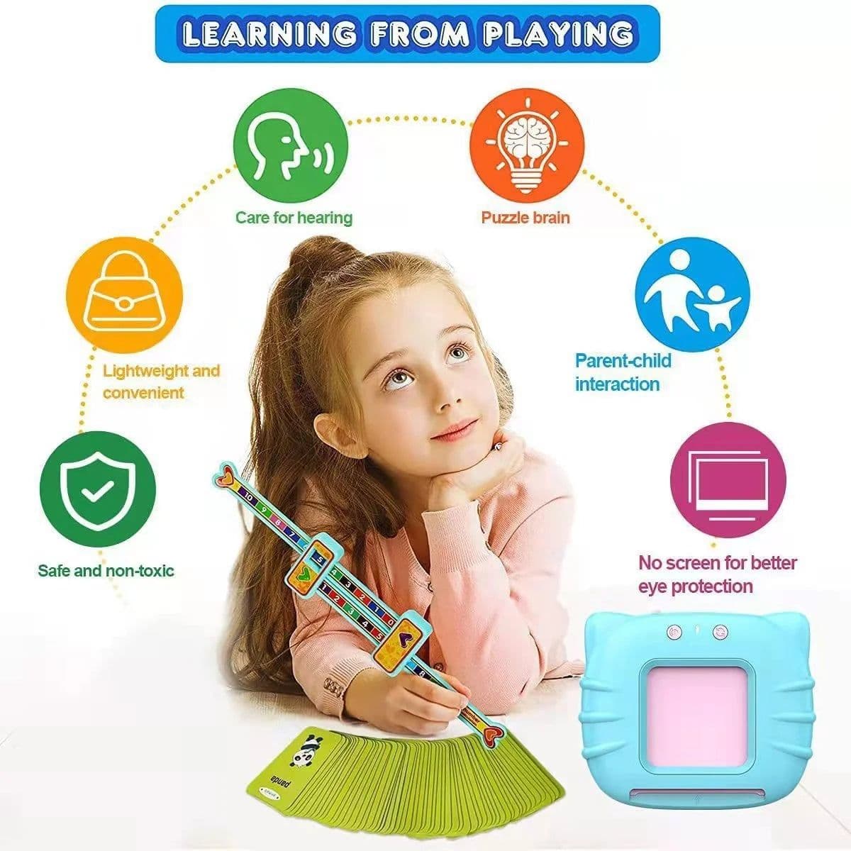 image-Kids Electronic Cognitive Cards Talking Flash Cards Audio Books Flashcards For Learn English Words Study Game Toys For Children