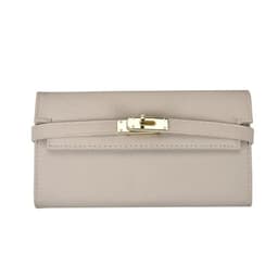 image-2024 Fashion Women's Wallet with Lychee Pattern and Lock Buckle Long Wallet Luxury Cowhide Solid Color Card Holder Coin Purse