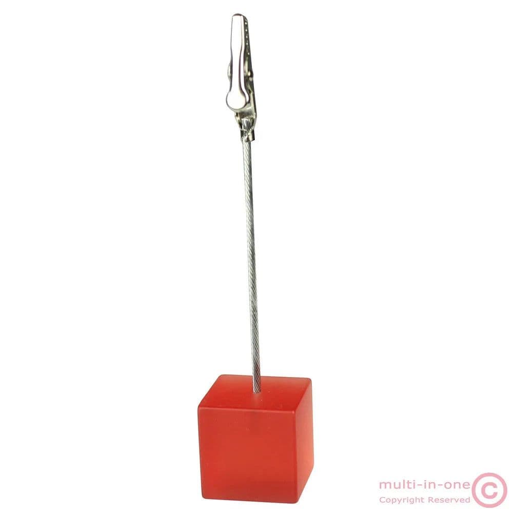 image-Color Cube Stand Alligator Wire Photo Clip,Memo Card Holder,Table Wedding Party Place Favor,Customized Gift Note Clamp
