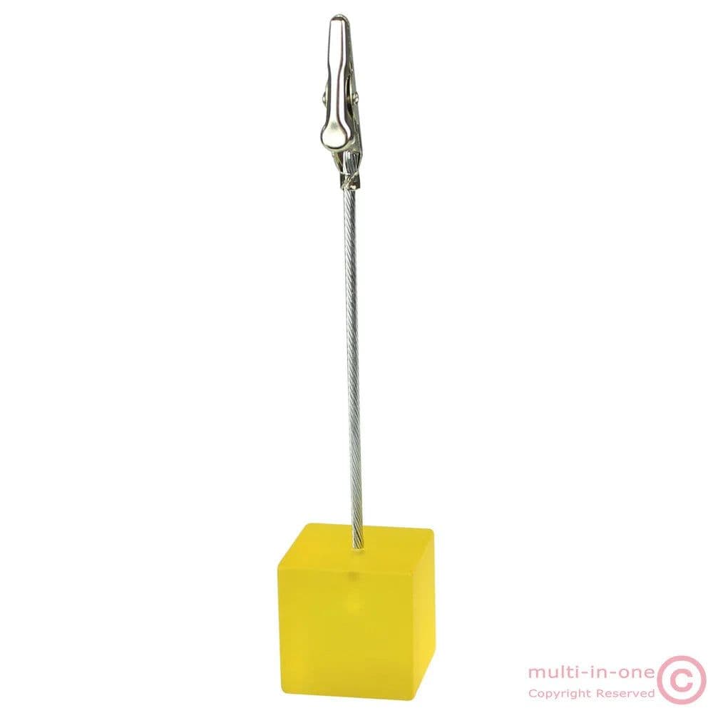 image-Color Cube Stand Alligator Wire Photo Clip,Memo Card Holder,Table Wedding Party Place Favor,Customized Gift Note Clamp
