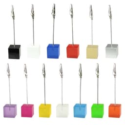 image-Color Cube Stand Alligator Wire Photo Clip,Memo Card Holder,Table Wedding Party Place Favor,Customized Gift Note Clamp