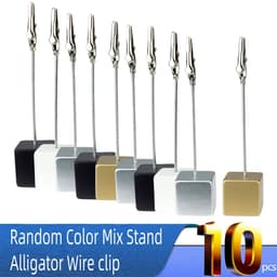 image-Color Cube Stand Alligator Wire Photo Clip,Memo Card Holder,Table Wedding Party Place Favor,Customized Gift Note Clamp