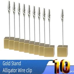 image-Color Cube Stand Alligator Wire Photo Clip,Memo Card Holder,Table Wedding Party Place Favor,Customized Gift Note Clamp