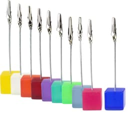 image-Color Cube Stand Alligator Wire Photo Clip,Memo Card Holder,Table Wedding Party Place Favor,Customized Gift Note Clamp