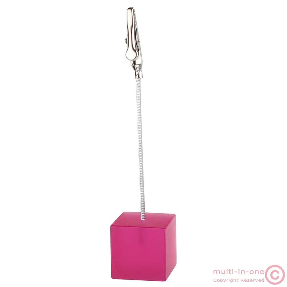 image-Color Cube Stand Alligator Wire Photo Clip,Memo Card Holder,Table Wedding Party Place Favor,Customized Gift Note Clamp
