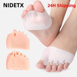 image-2pcs=1pair Toe Separator Hallux Valgus Corrector Finger Bunion Orthotics Protector Overlapping Forefoot Pad Foot Care Pedicure