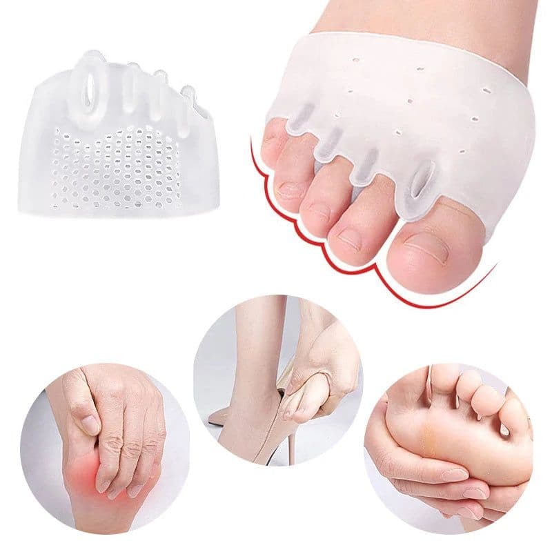 image-2pcs=1pair Toe Separator Hallux Valgus Corrector Finger Bunion Orthotics Protector Overlapping Forefoot Pad Foot Care Pedicure