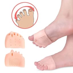 image-2pcs=1pair Toe Separator Hallux Valgus Corrector Finger Bunion Orthotics Protector Overlapping Forefoot Pad Foot Care Pedicure