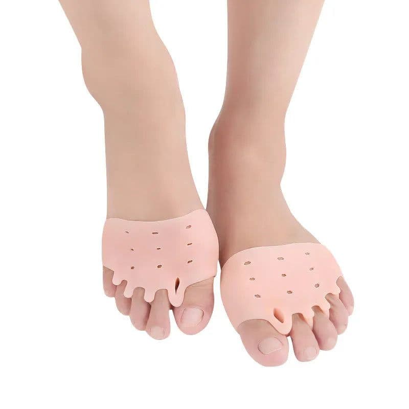 image-2pcs=1pair Toe Separator Hallux Valgus Corrector Finger Bunion Orthotics Protector Overlapping Forefoot Pad Foot Care Pedicure