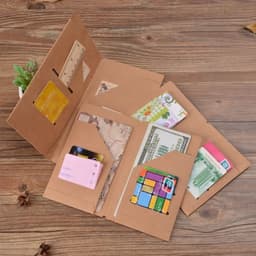 image-Moterm Kraft Paper File Holder For Travel Journal Notebook Accessory Vintage Retro Card Pocket Storage Standard/Pocket/Passport