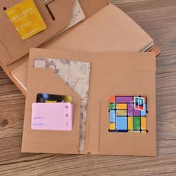 image-Moterm Kraft Paper File Holder For Travel Journal Notebook Accessory Vintage Retro Card Pocket Storage Standard/Pocket/Passport