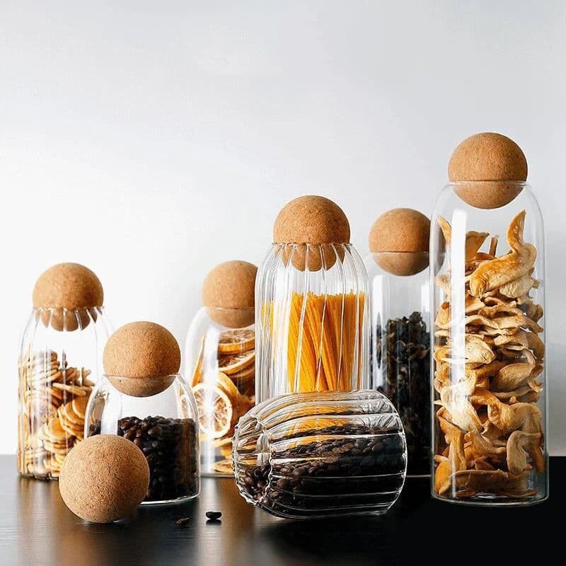 image-storage glass jar with wooden lid bottle kitchen mason jars with lid glass bottle container cereal dispenser canister