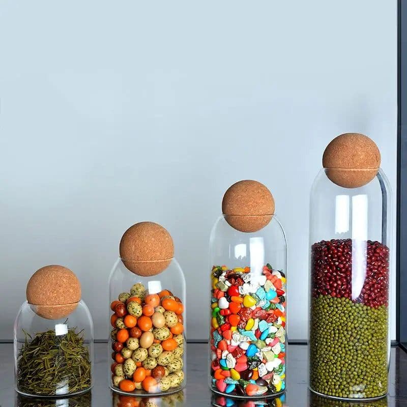 image-storage glass jar with wooden lid bottle kitchen mason jars with lid glass bottle container cereal dispenser canister