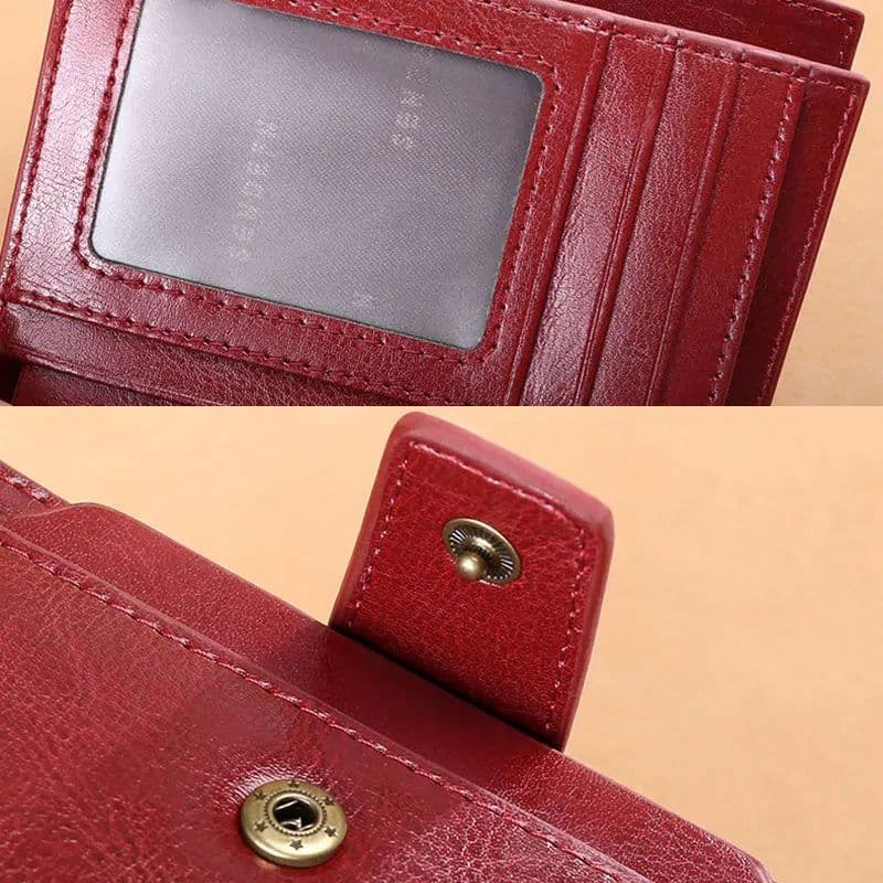 image-2024 New Short Women Wallets Genuine Leather Zipper Coin Pocket Women Purse Name Engraved Quality Card Holder Kpop Female Wallet