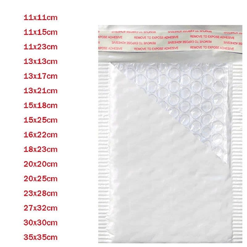 image-50Pcs Bubble Mailers White Poly Bubble Mailer Self Seal Padded Gift Bag Packaging Envelope Bags Book Shipping Package Bag