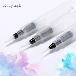image-Ginflash Refillable Paint brush Water Brush Ink Pen Water Color soft head Calligraphy watercolor paints Painting