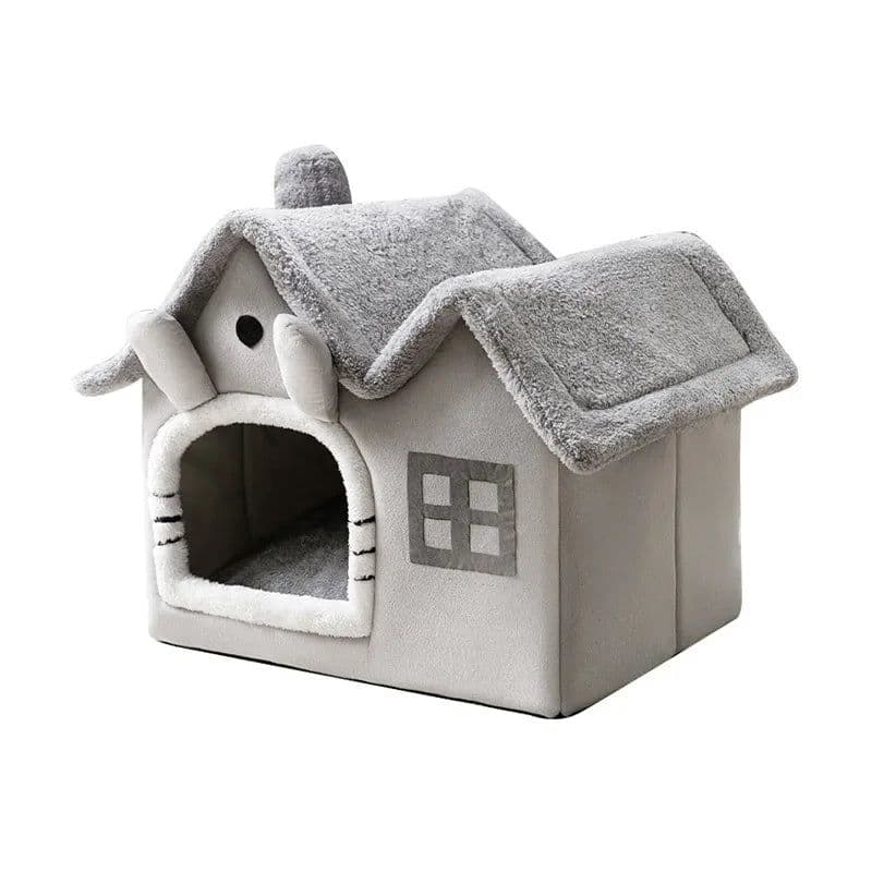 image-Foldable Cat House Winter Warm Chihuahua Cave Bed Cat Basket for Small Dogs Warm Soft Cat Bed Mat Kennel Puppy House Deep Sleep