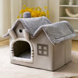 image-Foldable Cat House Winter Warm Chihuahua Cave Bed Cat Basket for Small Dogs Warm Soft Cat Bed Mat Kennel Puppy House Deep Sleep