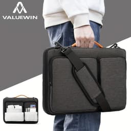 image-Laptop Shoulder Bag Notebook Briefcase Sleeve Bag For Macbook pro air 15 Case Black Waterproof Laptop Handbag For HP DELL Asus