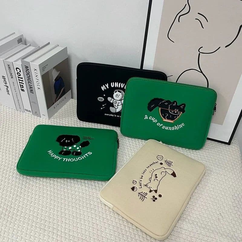 image-Korean Liner Bag Pouch13 14 15.6 Inch Laptop Bag For Macbook Air13.6 Pro16 ASUS Dell Lenovo Samsung HP Shockproof Notebook Bag