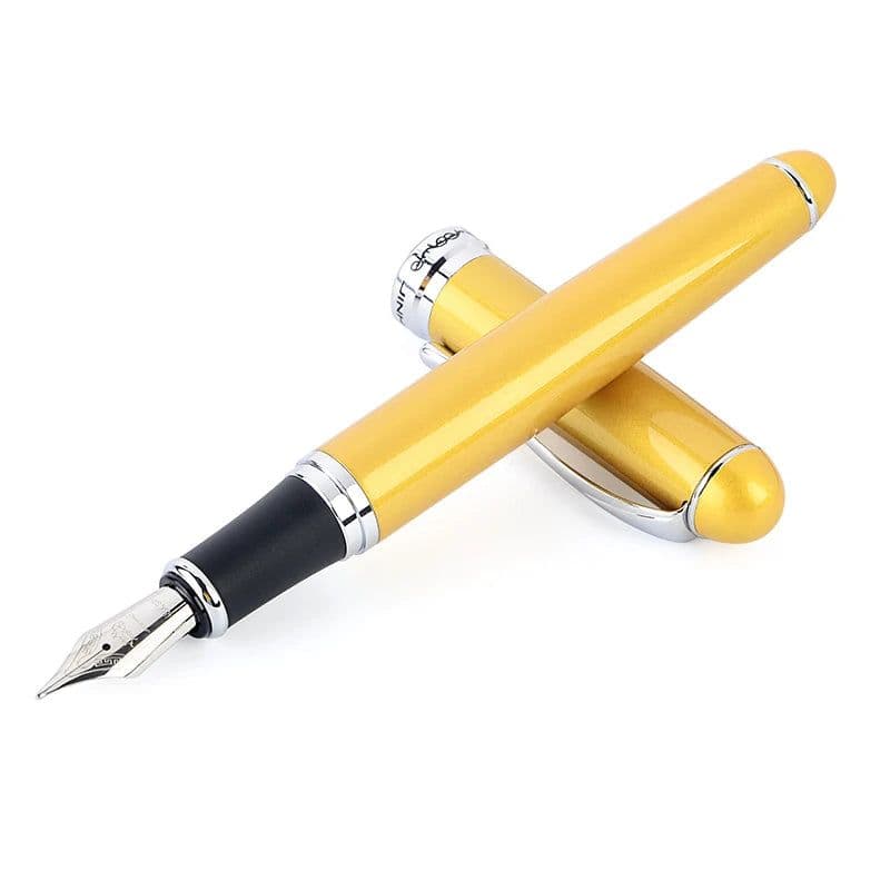 image-Luxury Brand Jinhao X750 Silver Stainless Steel Fountain Pen Medium 18KGP Nib School Office Supply Ink Pens Gift Stationery