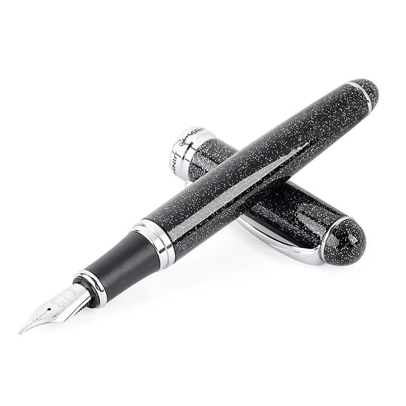 image-Luxury Brand Jinhao X750 Silver Stainless Steel Fountain Pen Medium 18KGP Nib School Office Supply Ink Pens Gift Stationery