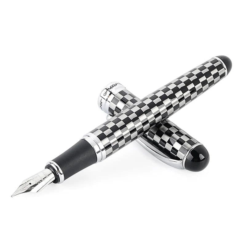 image-Luxury Brand Jinhao X750 Silver Stainless Steel Fountain Pen Medium 18KGP Nib School Office Supply Ink Pens Gift Stationery