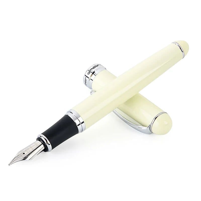 image-Luxury Brand Jinhao X750 Silver Stainless Steel Fountain Pen Medium 18KGP Nib School Office Supply Ink Pens Gift Stationery