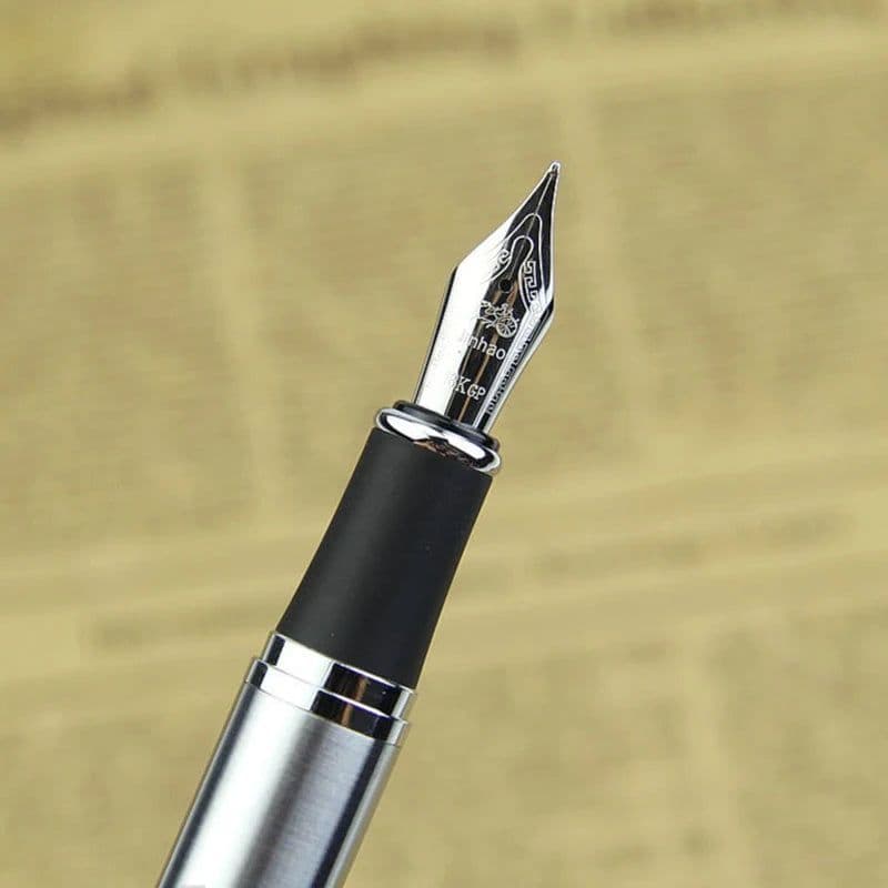 image-Luxury Brand Jinhao X750 Silver Stainless Steel Fountain Pen Medium 18KGP Nib School Office Supply Ink Pens Gift Stationery