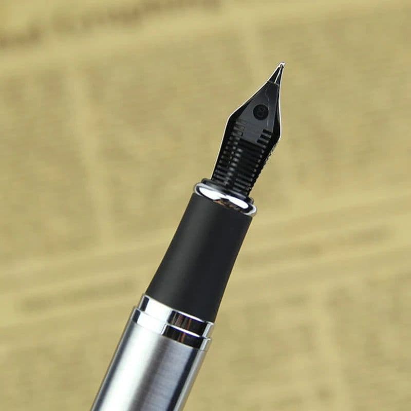 image-Luxury Brand Jinhao X750 Silver Stainless Steel Fountain Pen Medium 18KGP Nib School Office Supply Ink Pens Gift Stationery
