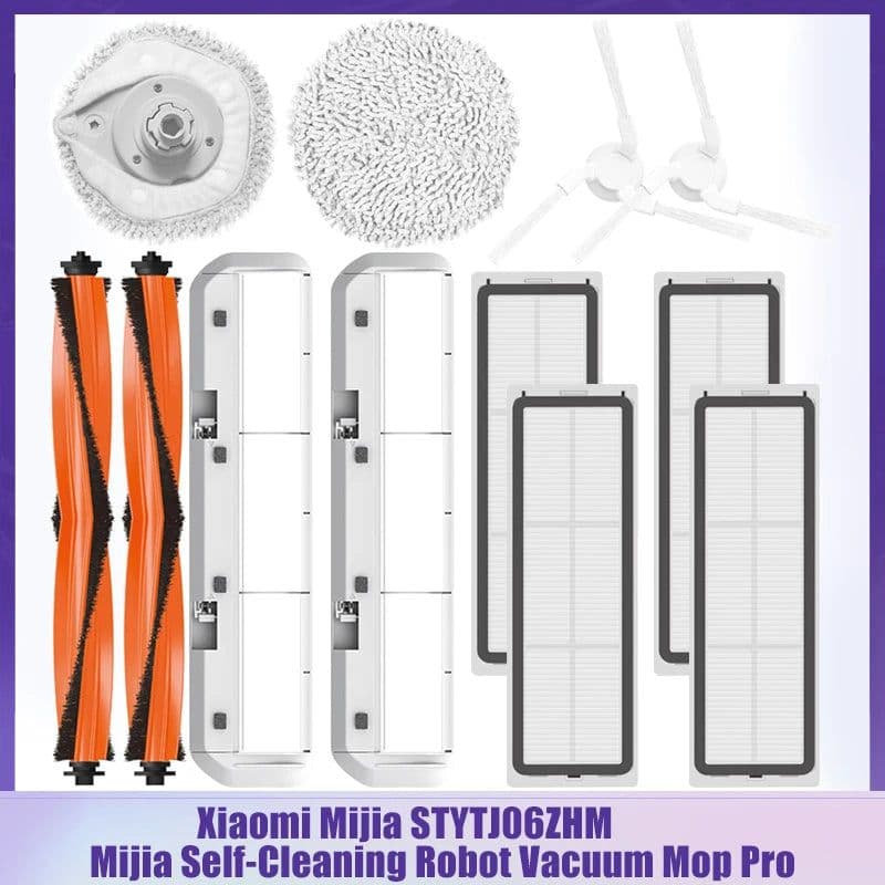 image-For XiaoMi Mijia Self-Cleaning Robot Vacuum Mop Pro STYTJ06ZHM Vacuum Cleaner Main/Side Brush Cover Hepa Filter Mop Rags Parts