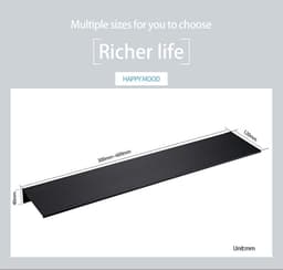 image-Black White Aluminum Alloy Wall-Mounted Kitchen Shower Room Bedroom Device Bathroom Accessories Organizer Shelf