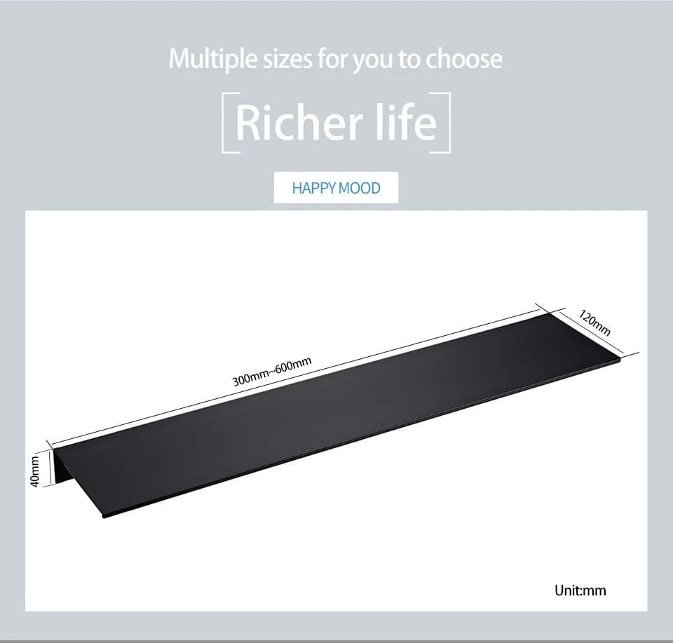 image-Black White Aluminum Alloy Wall-Mounted Kitchen Shower Room Bedroom Device Bathroom Accessories Organizer Shelf
