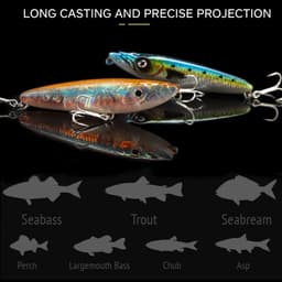 image-D1 Surface Pencil Fish Lure 70mm/140mm Walk the Dog Artificial Hard Baits Plastic Walker Swimbait For Bass Trout Fishing Tackle