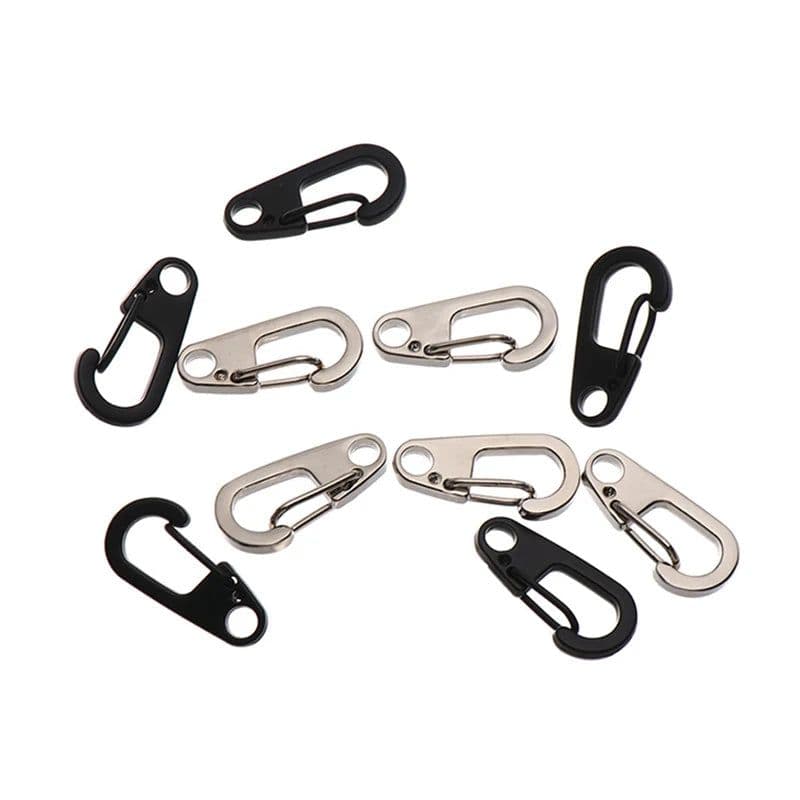 image-10pcs D Carabiner D-Ring Key Chain Spring Clips Mini Aluminium Alloy Hang Buckle Survival EDC Gear Outdoor Camping Keyring Tool