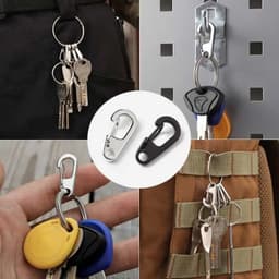 image-10pcs D Carabiner D-Ring Key Chain Spring Clips Mini Aluminium Alloy Hang Buckle Survival EDC Gear Outdoor Camping Keyring Tool