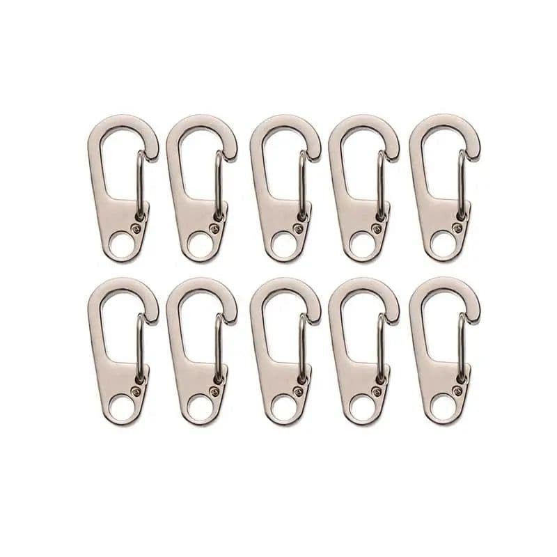 image-10pcs D Carabiner D-Ring Key Chain Spring Clips Mini Aluminium Alloy Hang Buckle Survival EDC Gear Outdoor Camping Keyring Tool