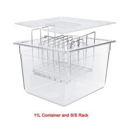 image-Stainless Steel Sous Vide Rack and 11L Sous Vide Cooker Containers Detachable Dividers Separator for Immersion Circulators