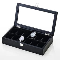 image-New Wood Watch Box Organizer With Glass Window Wooden Watch Display Luxury Watch Case Storage Box Watch Holder For Men