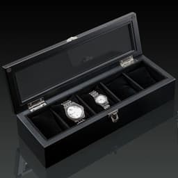 image-New Wood Watch Box Organizer With Glass Window Wooden Watch Display Luxury Watch Case Storage Box Watch Holder For Men