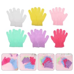 image-Glove Exfoliating Shower Mens Cleaning Face Brushesber Body Bath Scrubber Exfoliator Women Scrub Sided Double Mitts Large