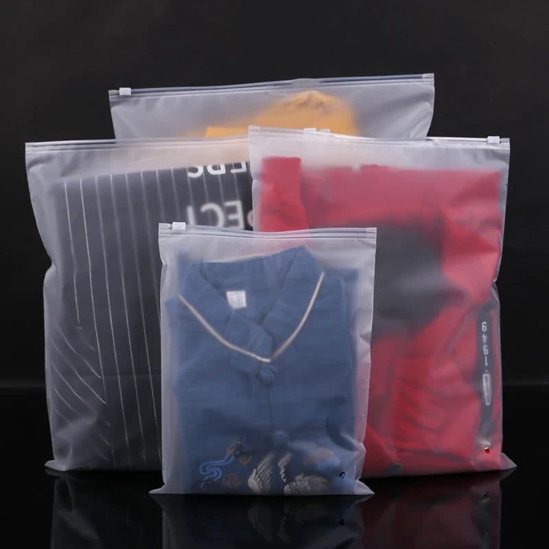 image-TETP 10pcs 14wire/18wires Frosted Matte Zipper Bag Home Travel Storage Clothing Underwear Packaging With Air Hole Organizer