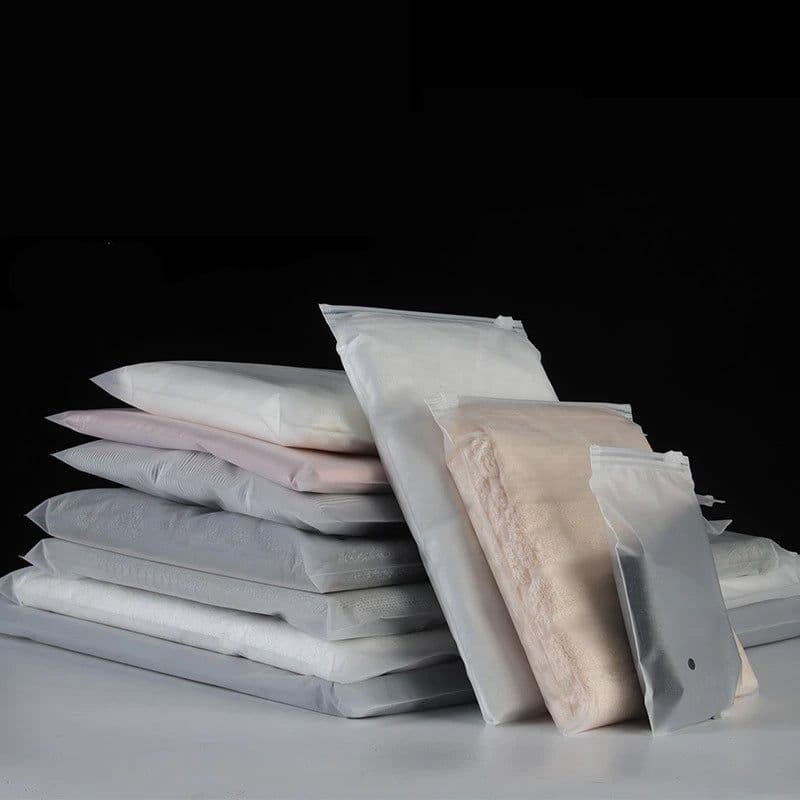 image-TETP 10pcs 14wire/18wires Frosted Matte Zipper Bag Home Travel Storage Clothing Underwear Packaging With Air Hole Organizer