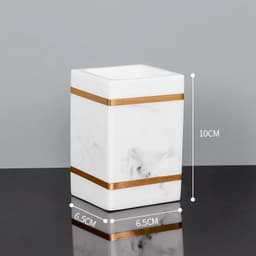 image-Nordic Natural Resin Lotion Bottle Mouth Cup Soap Dish Toothbrush Holder Tissue Box Cotton Swab Box Tray Washing Tools Set