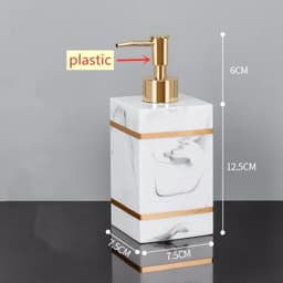 image-Nordic Natural Resin Lotion Bottle Mouth Cup Soap Dish Toothbrush Holder Tissue Box Cotton Swab Box Tray Washing Tools Set